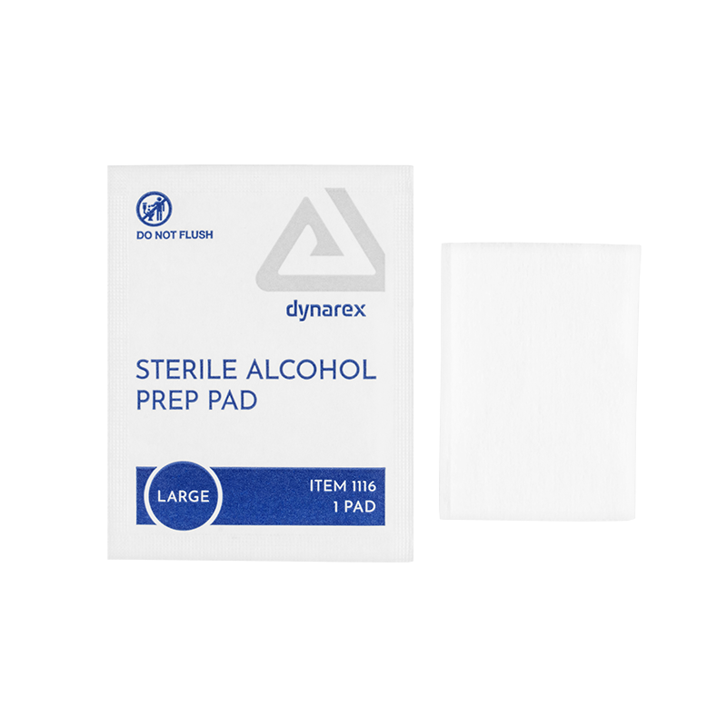 Official Dynarex 1116 large alcohol prep pad product photo