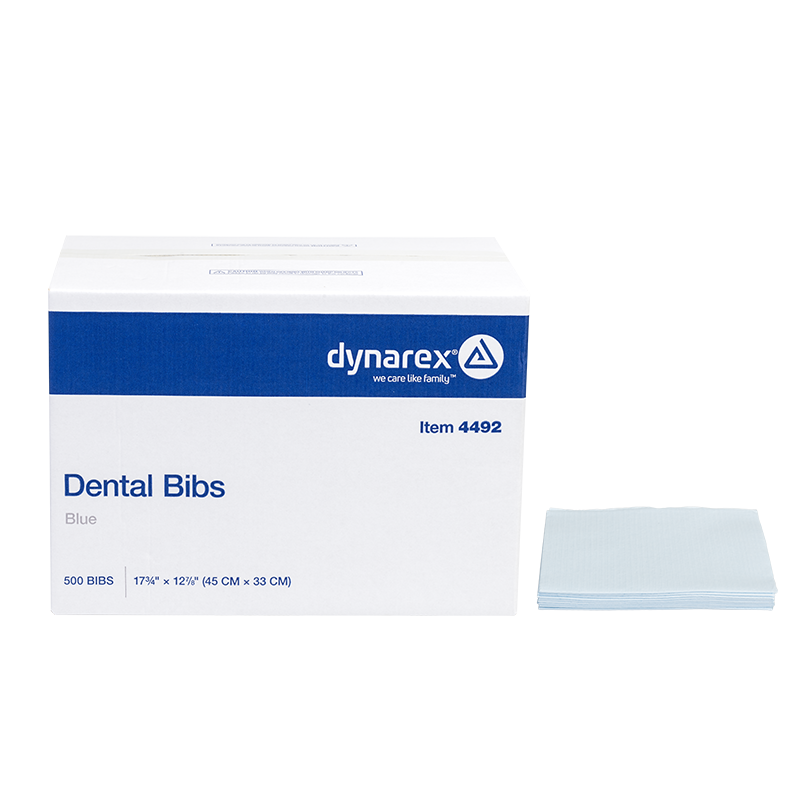 Dynarex 4492 Blue Dental Bibs