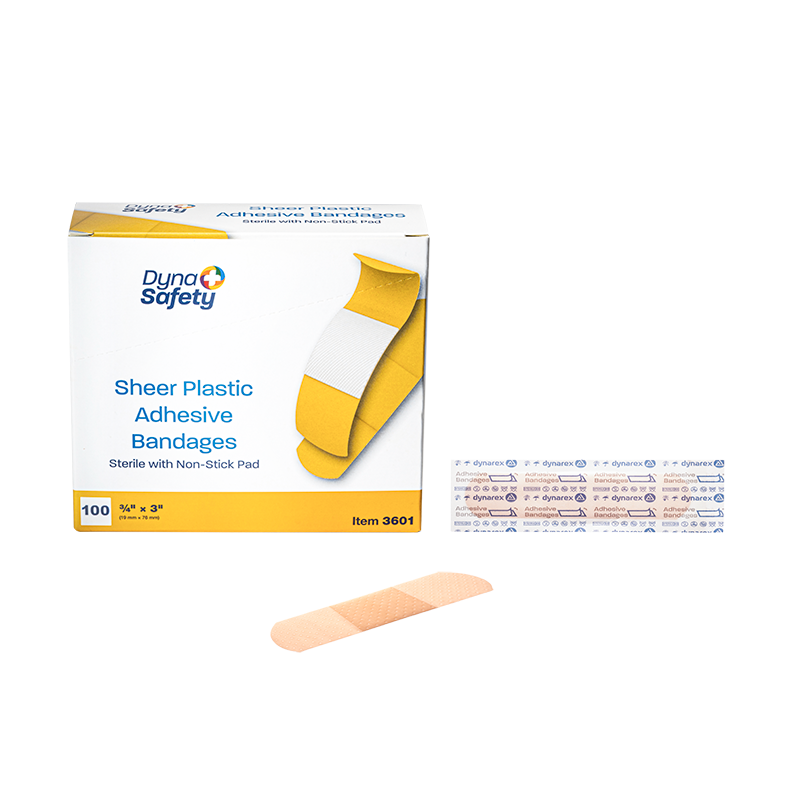 Dynarex 3601 Sheer Plastic Adhesive Bandages - Sterile
